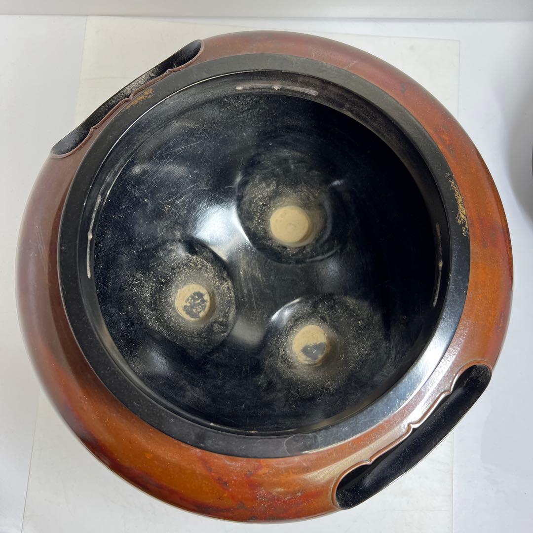 角谷莎村　風炉釜　共箱　7.8㌔　東Y7-1106①タルサ