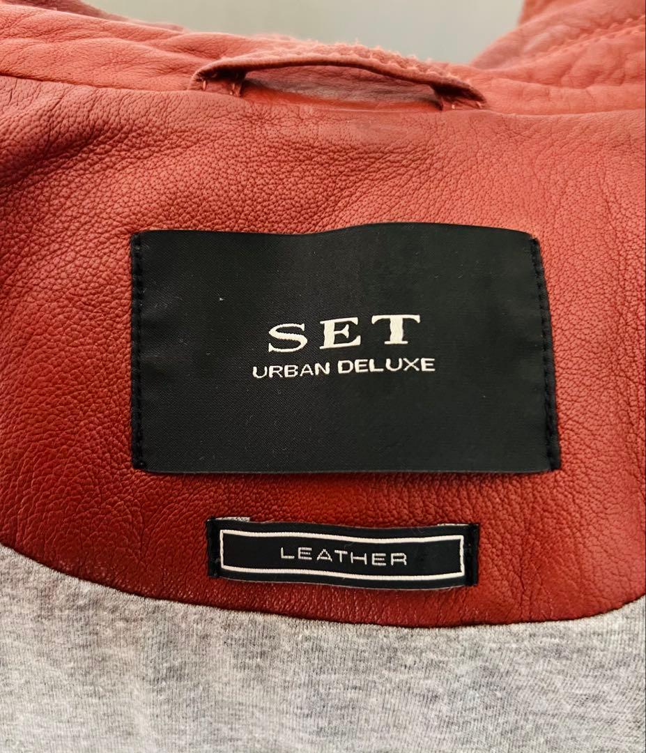 レザー ライダースジャケット 赤