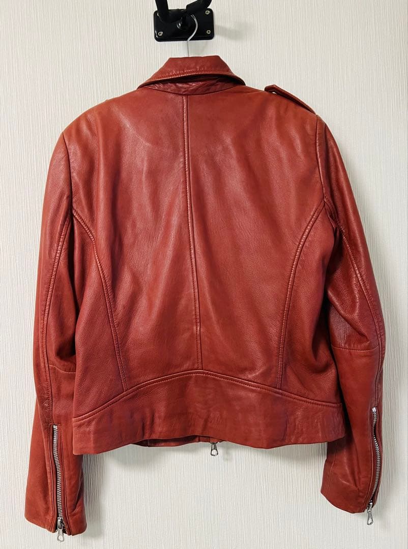 レザー ライダースジャケット 赤