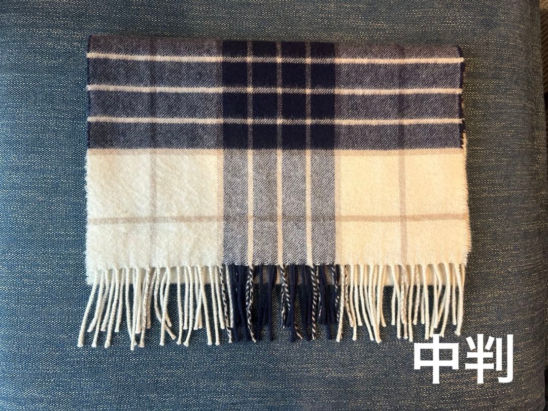 ジョンストンズ カシミヤ100％ 中判ストール チェック ノックモア