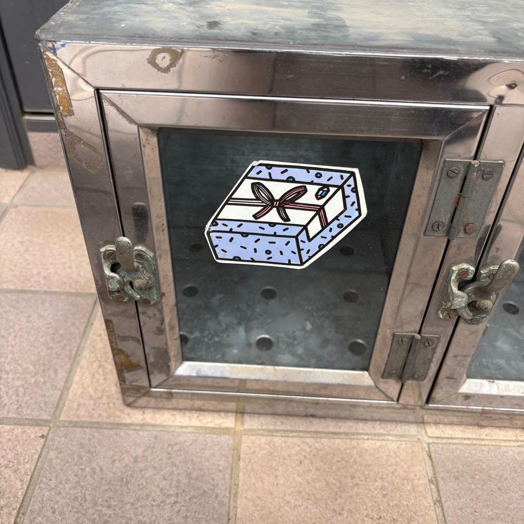 ビンテージ　ブリキ菓子ケース　昭和レトロ　ショーケース　古道具　古家具