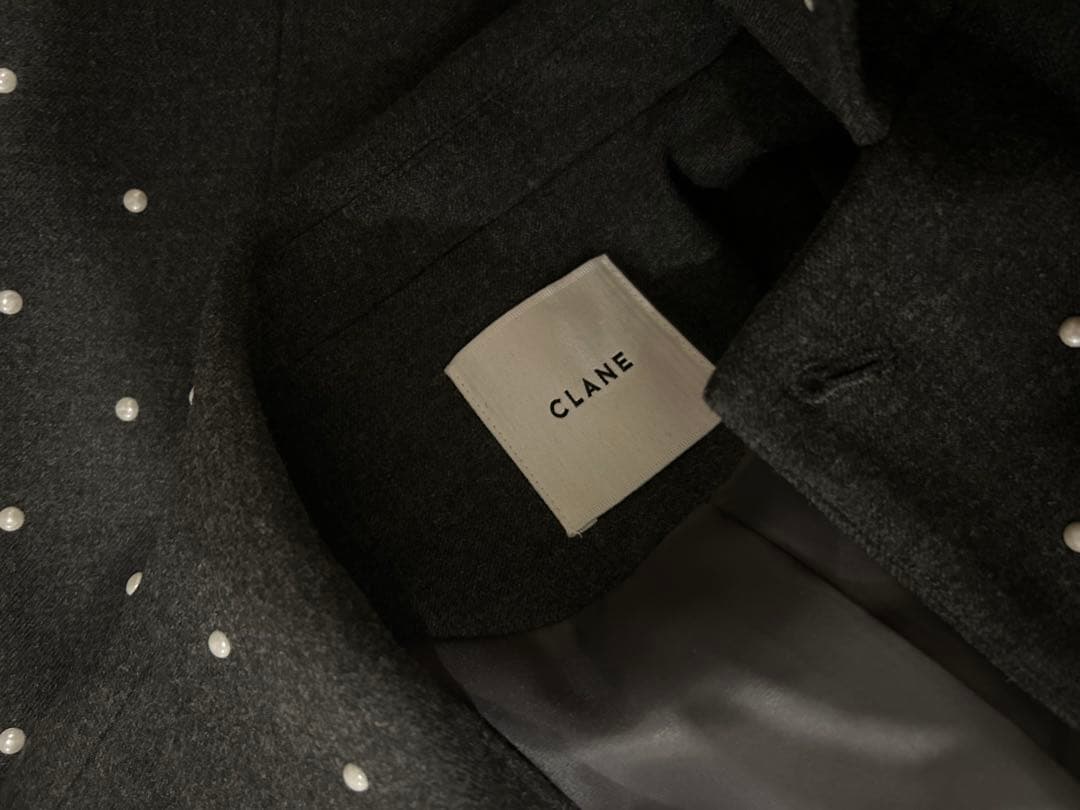 clane ドット柄 グレー テーラードジャケット