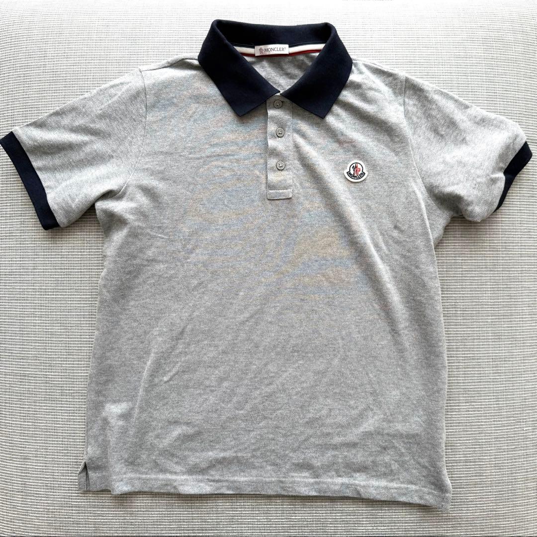 新品未使用 MONCLER モンクレール ポロシャツ ロゴワッペン グレー