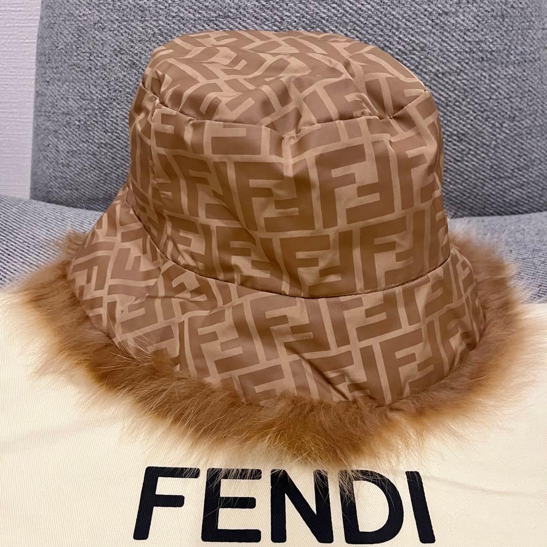 Fendi フォックスファー　バケットハット Mサイズ