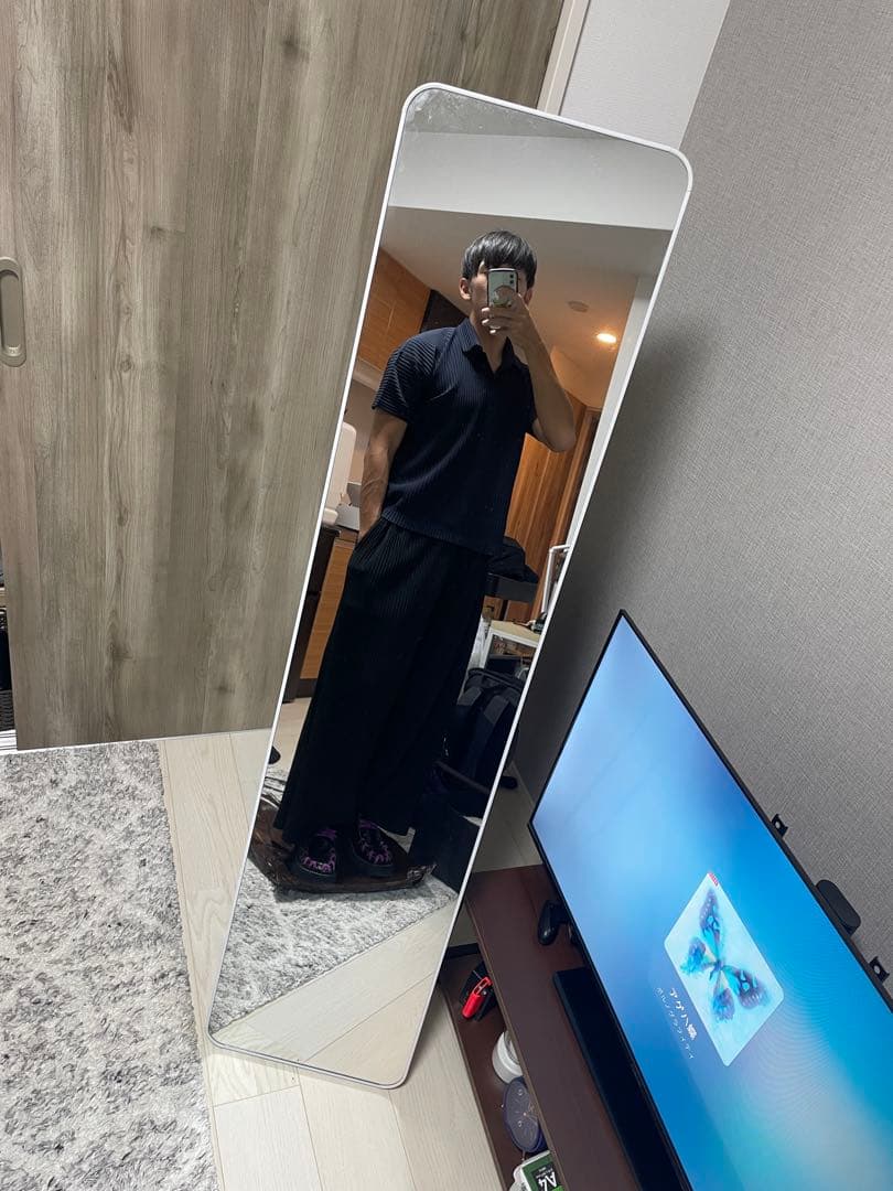 オムプリッセイッセイミヤケ BASICS ポロシャツネイビー