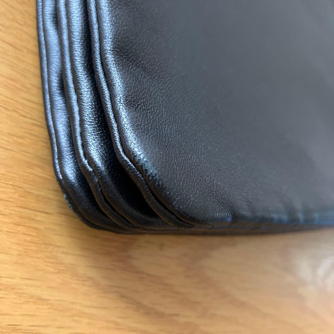 CELINE トリオ　ラージ　ブラック　レザー ショルダーバッグ