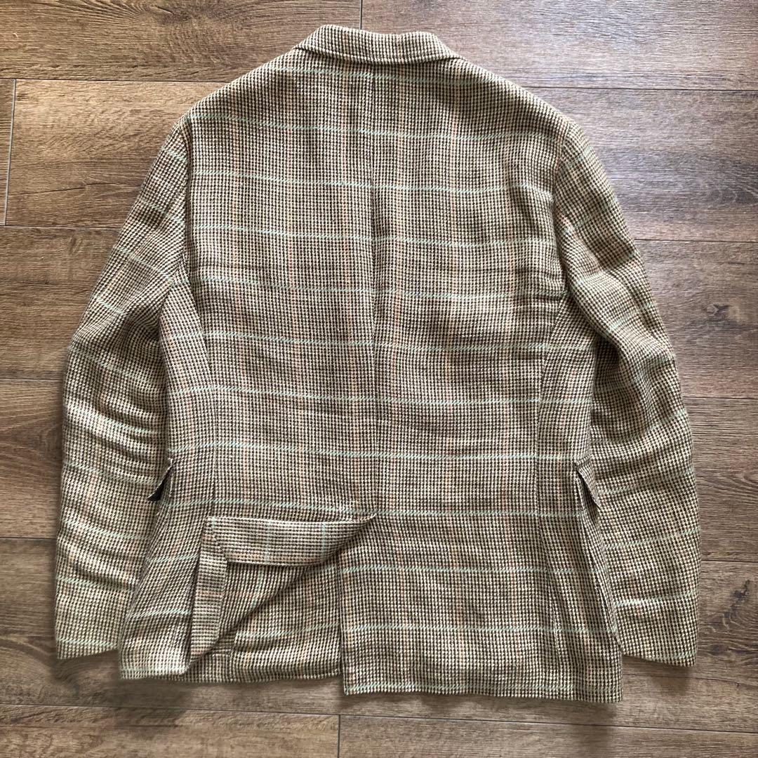 近年タグ ポロラルフローレン リネンシルク ジャケット チェック柄 イタリア製