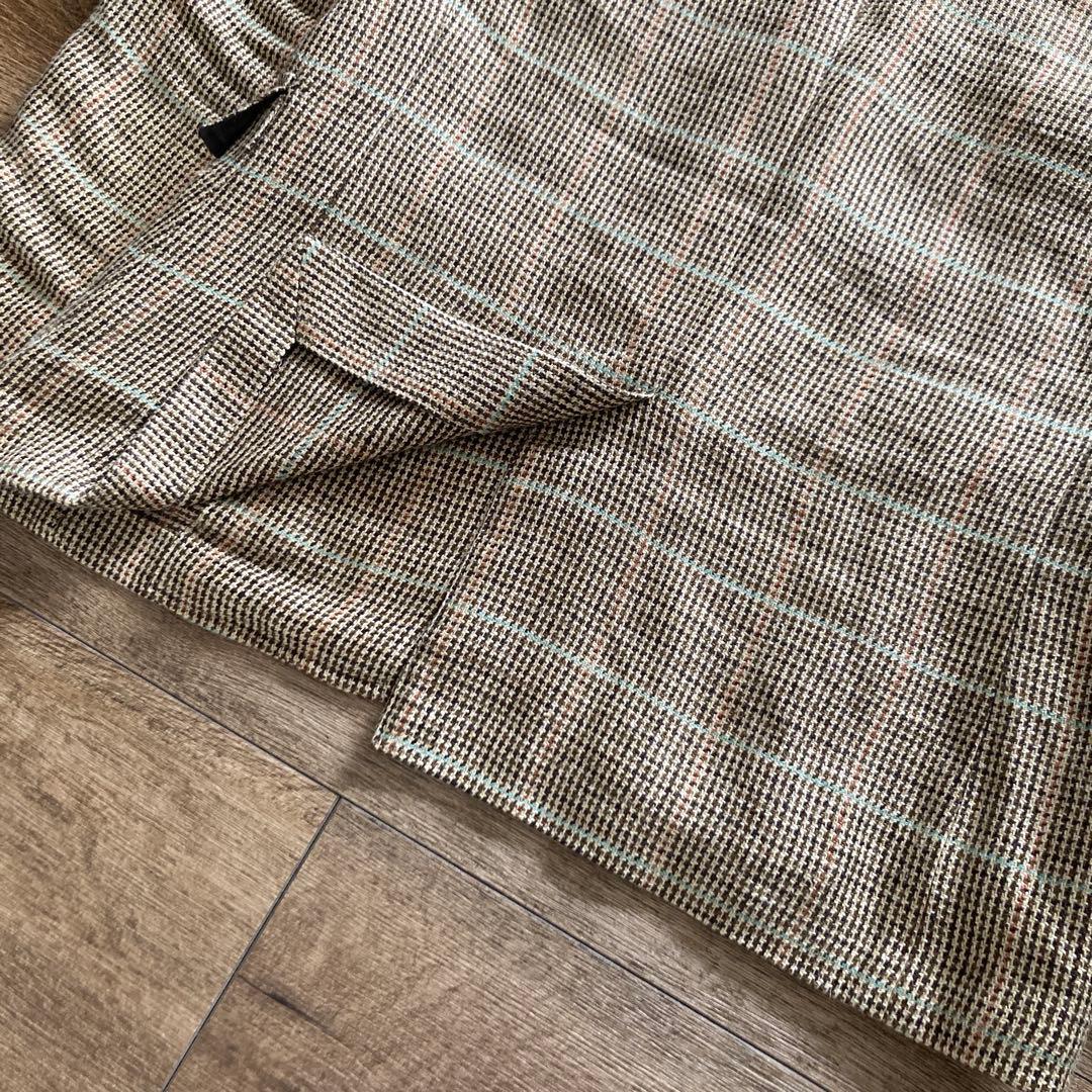 近年タグ ポロラルフローレン リネンシルク ジャケット チェック柄 イタリア製