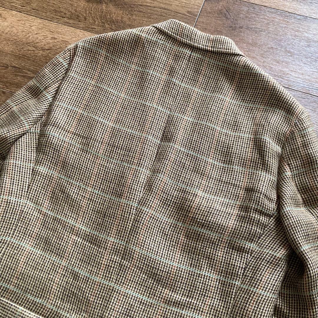 近年タグ ポロラルフローレン リネンシルク ジャケット チェック柄 イタリア製