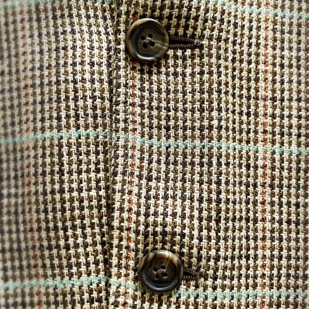 近年タグ ポロラルフローレン リネンシルク ジャケット チェック柄 イタリア製