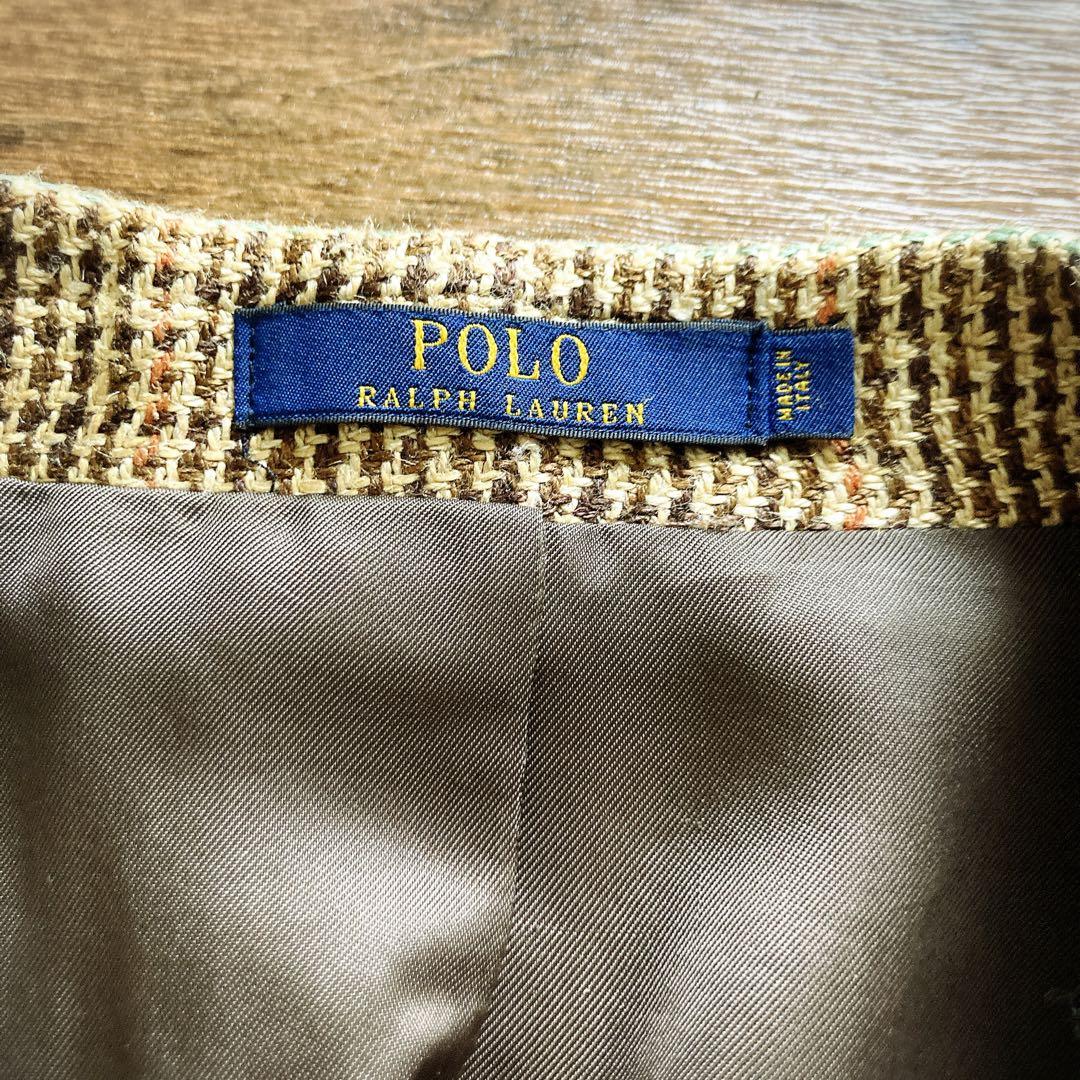 近年タグ ポロラルフローレン リネンシルク ジャケット チェック柄 イタリア製