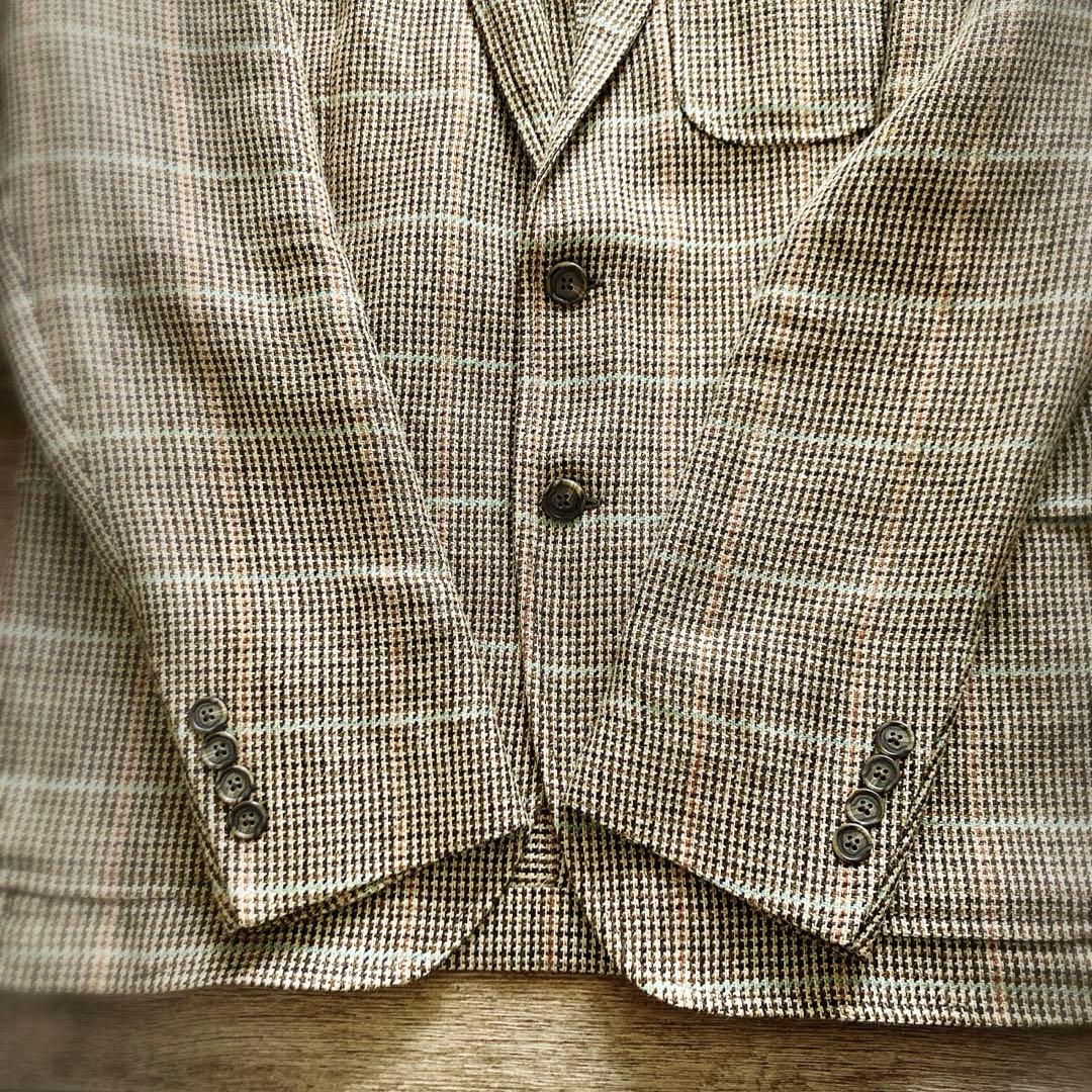 近年タグ ポロラルフローレン リネンシルク ジャケット チェック柄 イタリア製