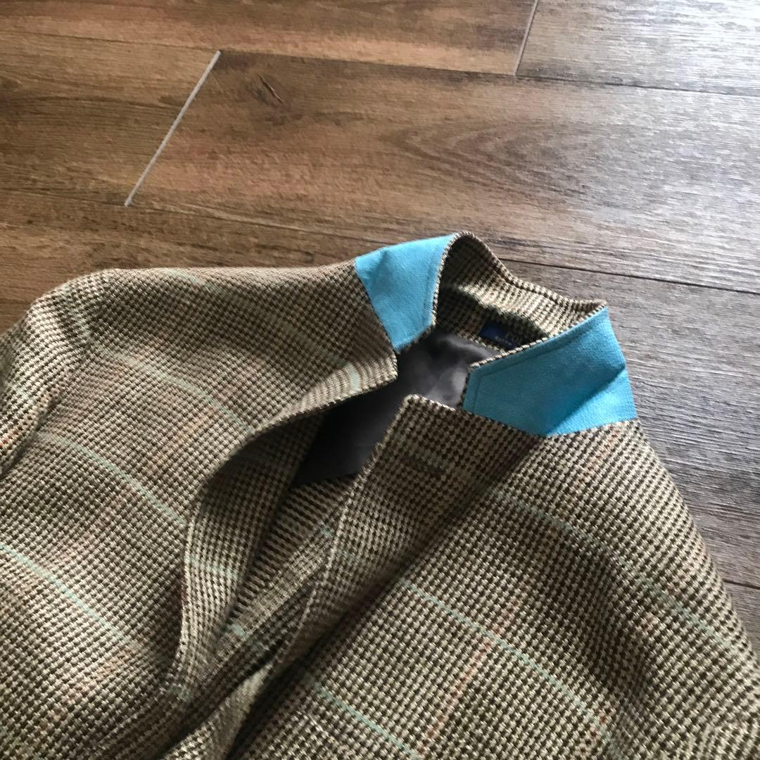 近年タグ ポロラルフローレン リネンシルク ジャケット チェック柄 イタリア製