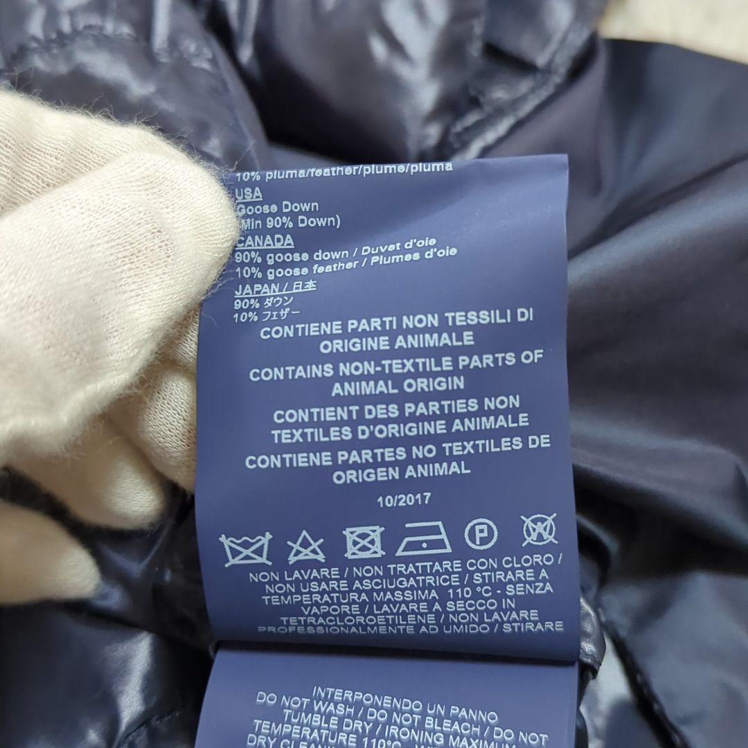 極美品 HERNO 46 大きいサイズ 半袖 ダウンベスト 異素材切替 紺