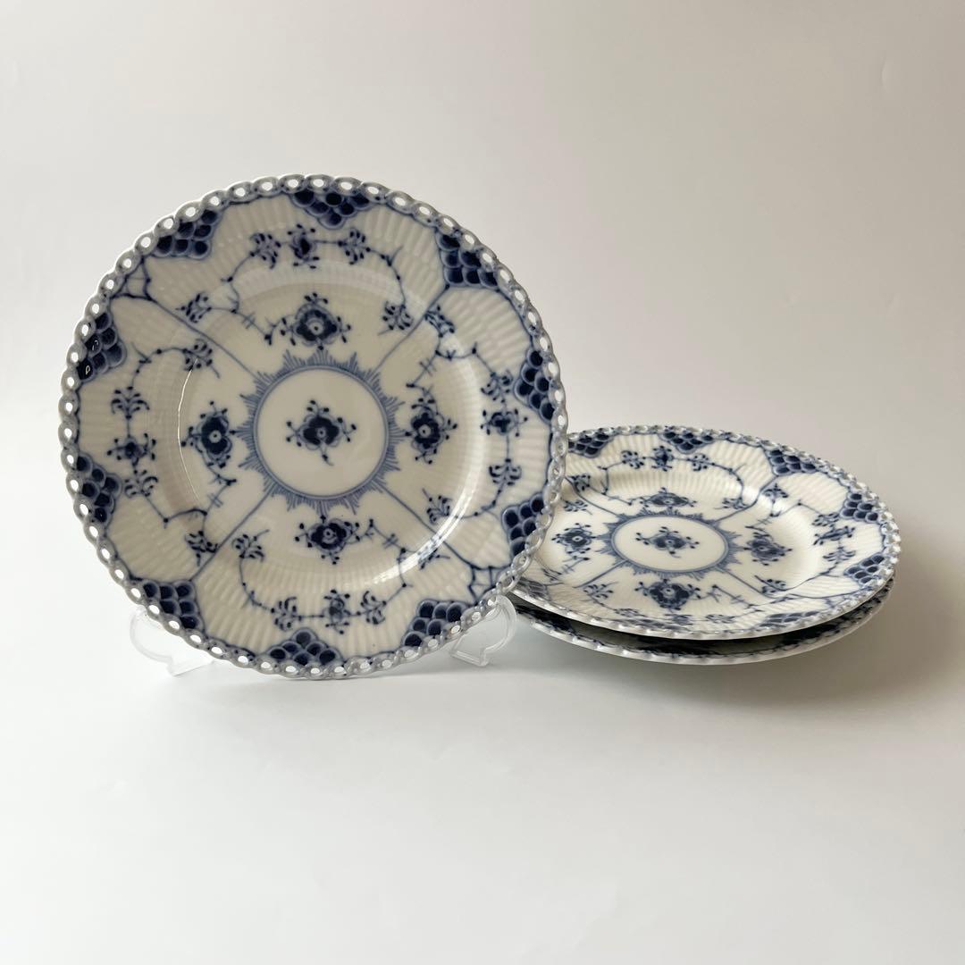 ロイヤルコペンハーゲン ブルーフルーテッド フルレース プレート3枚②