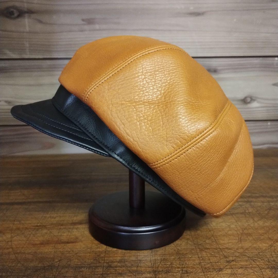 【在庫品】1点物　本革キャスケット　Lサイズ　60㌢　オーダー不可