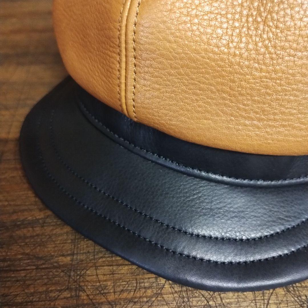 【在庫品】1点物　本革キャスケット　Lサイズ　60㌢　オーダー不可