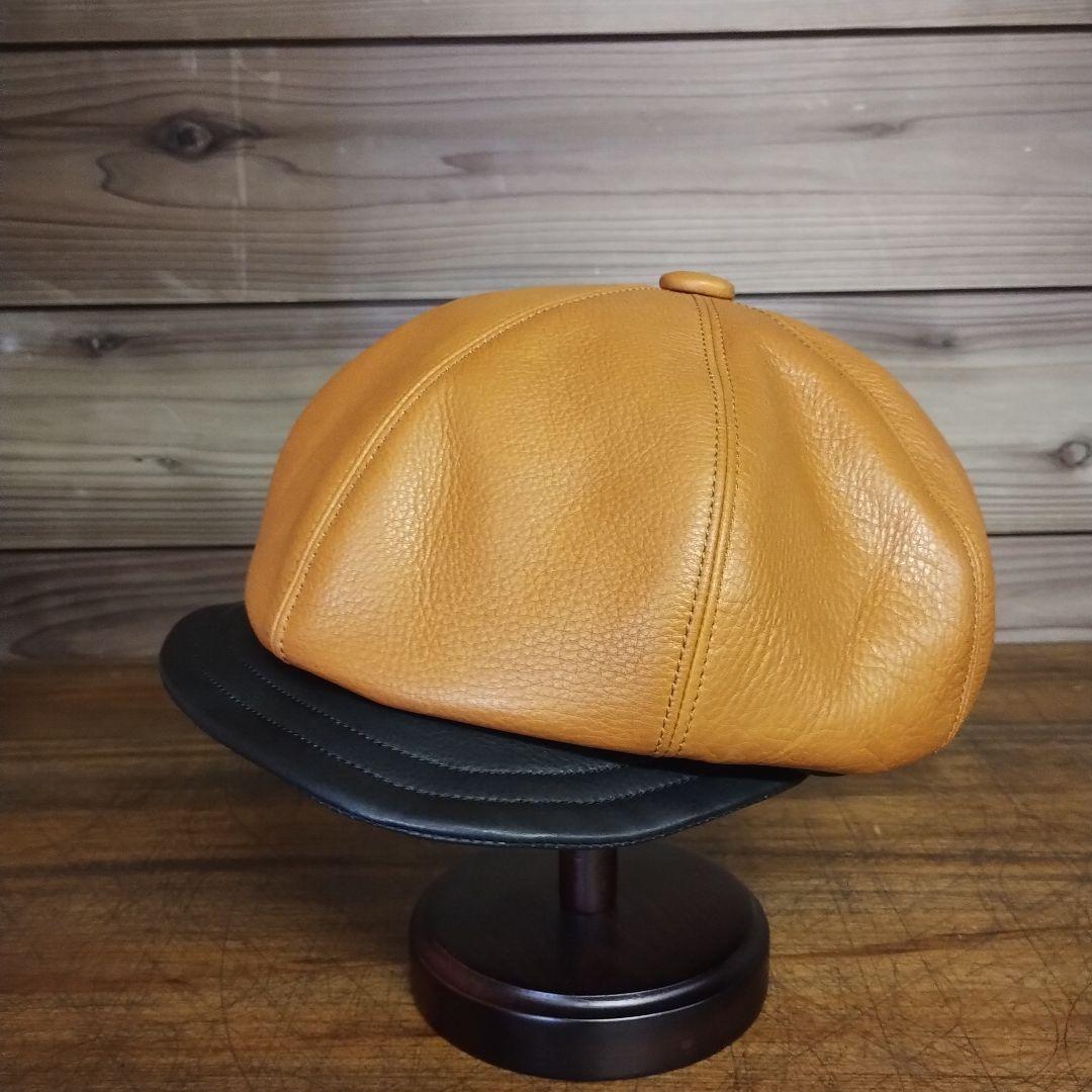 【在庫品】1点物　本革キャスケット　Lサイズ　60㌢　オーダー不可