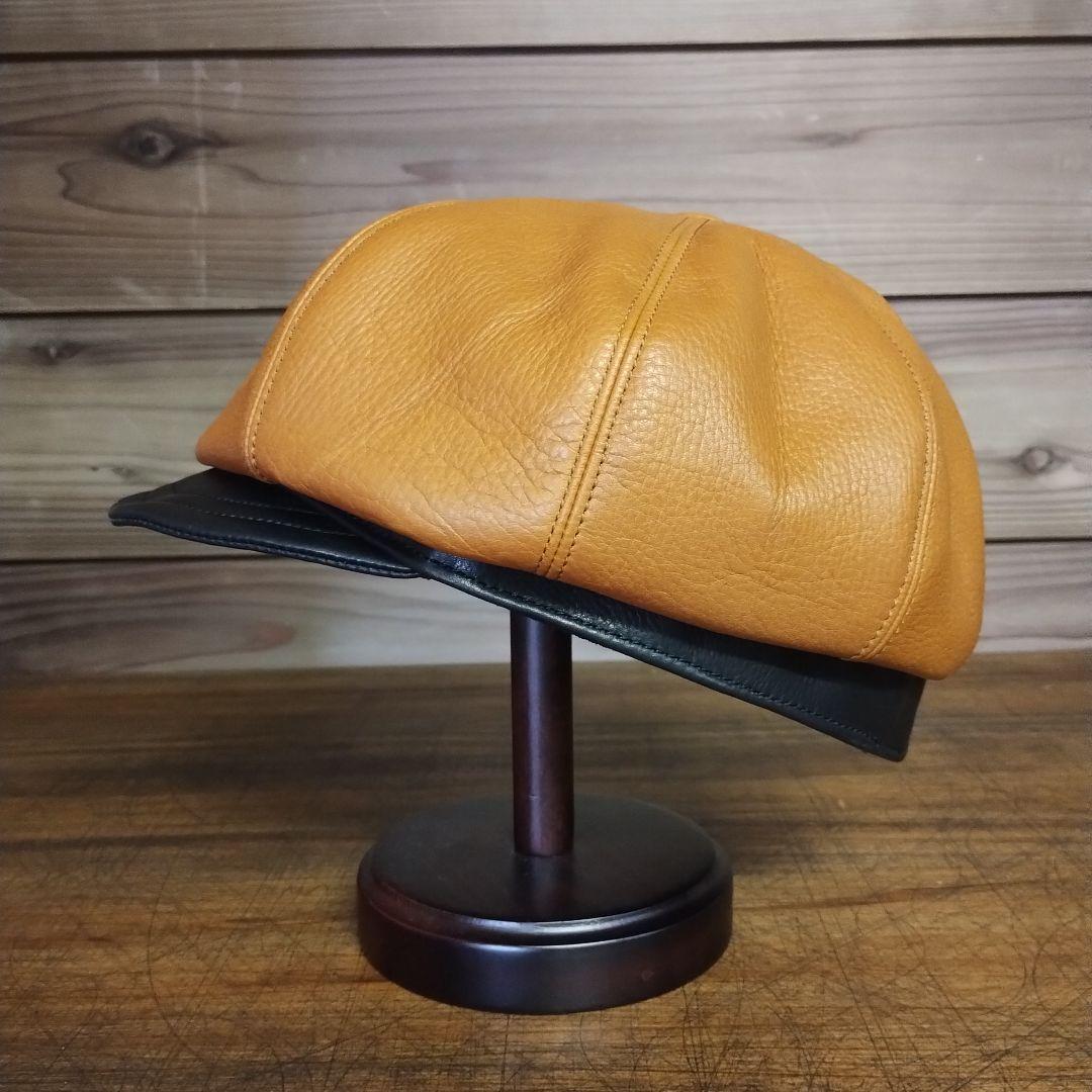 【在庫品】1点物　本革キャスケット　Lサイズ　60㌢　オーダー不可