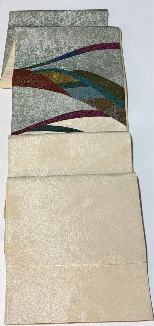 新春セール！「人間国宝 南部芳松」謹製　切りばめ　菊唐草模様　お洒落袋帯