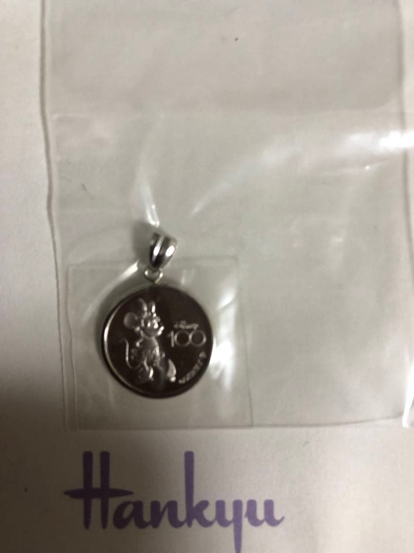 『純プラチナ』ミッキー&ミニー・メダル・ペンダント　ヘッド1/20ounce