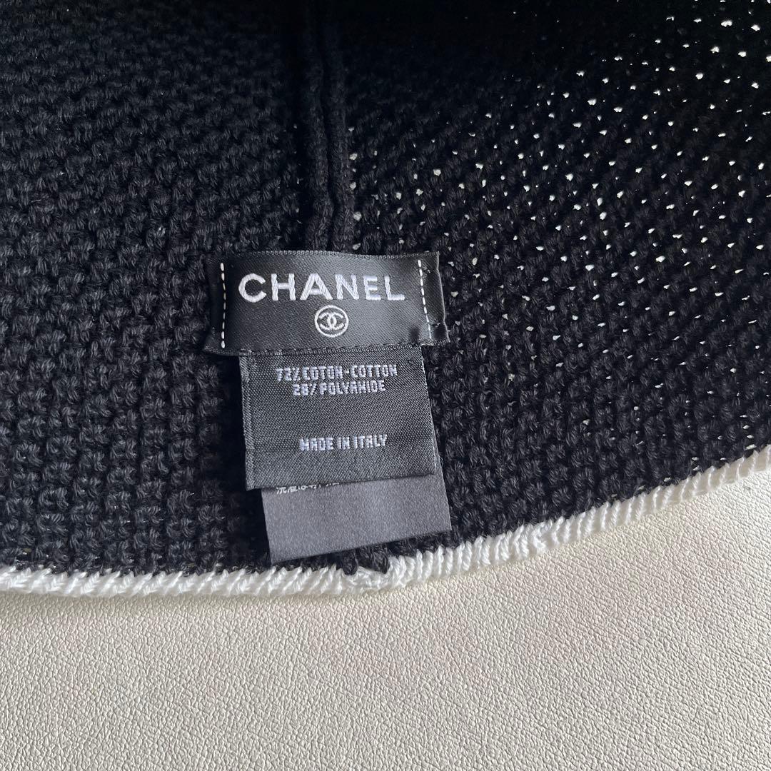 美品　CHANEL バケットハット 黒 ニット