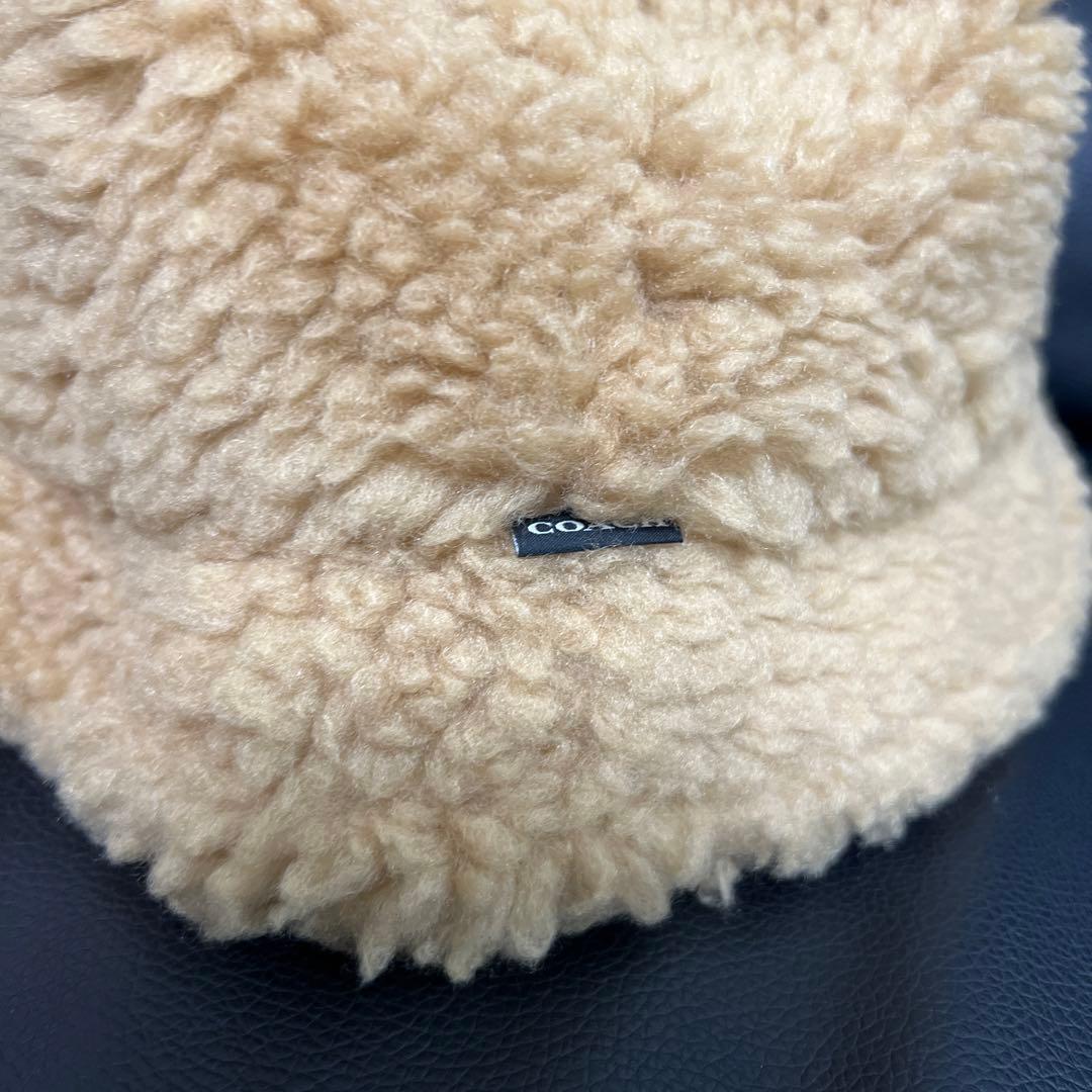 お値下げ！新品タグ付 COACH もこもこシェルパ バケット ハット キャメル