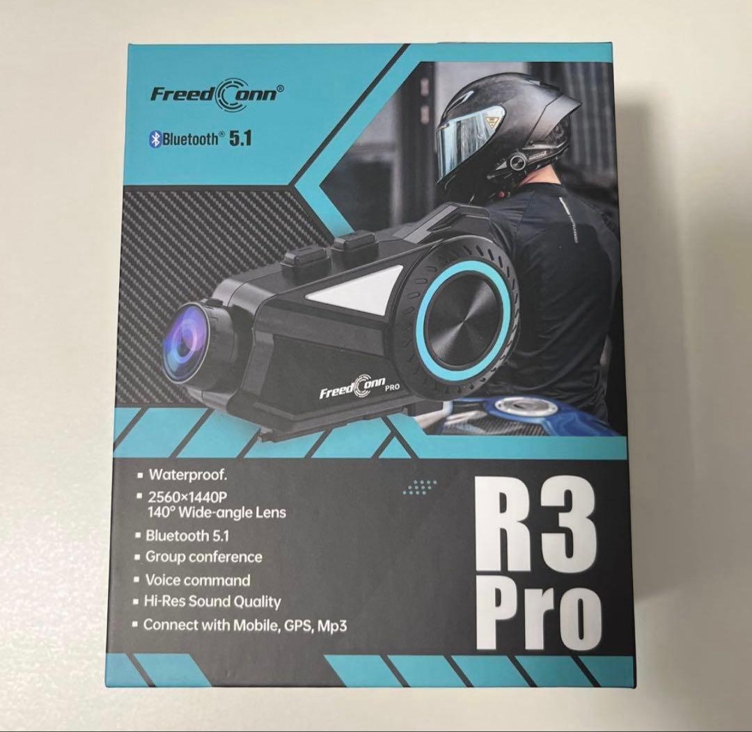 バイクインカムR3 PRO カメラ付インカム 6人1500M同時通話SDカード無
