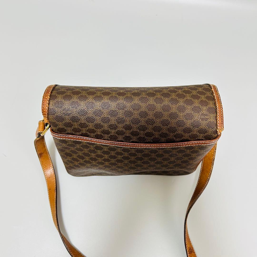 CELINE セリーヌ マカダム柄PVC×レザー クロスボディ ショルダーバッグ