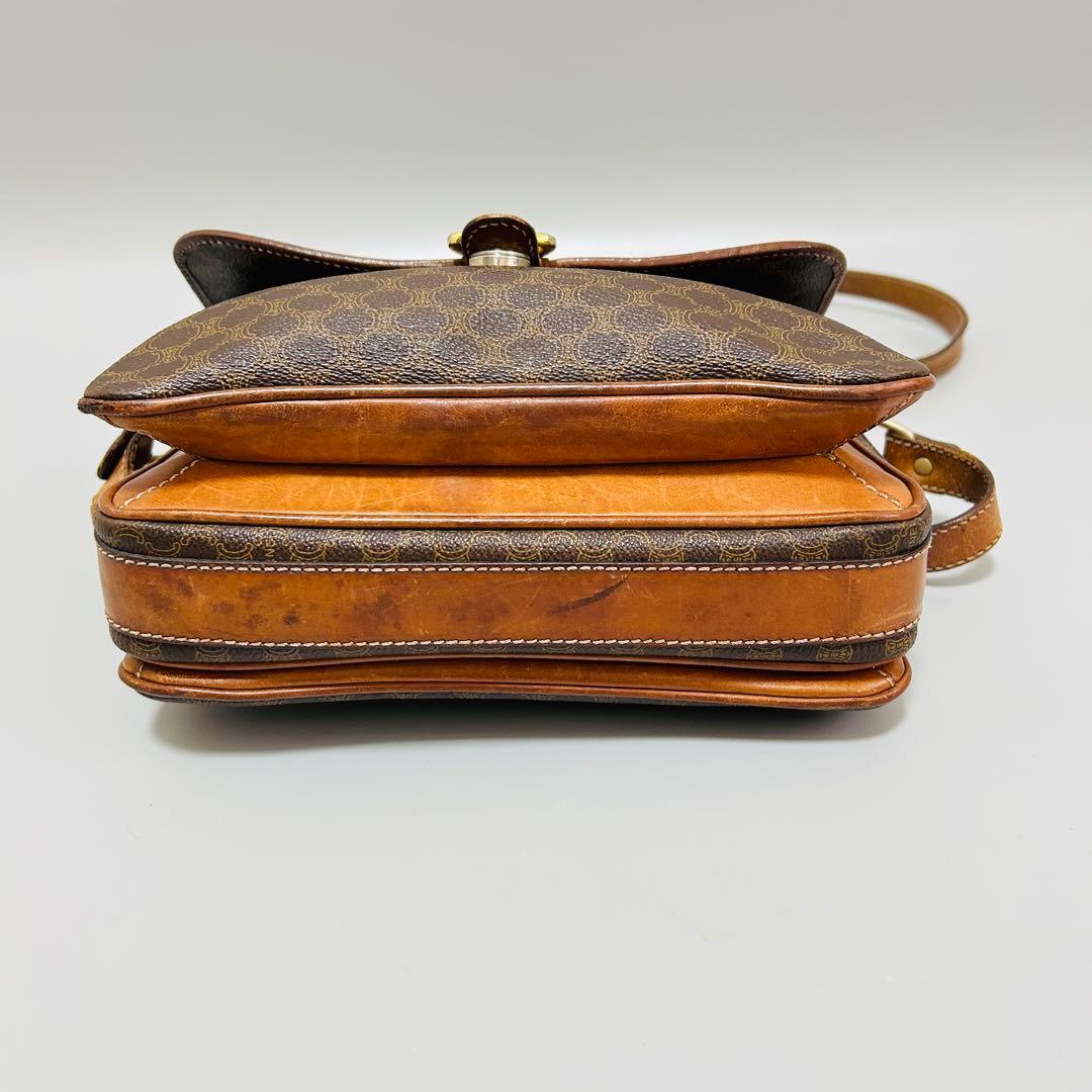 CELINE セリーヌ マカダム柄PVC×レザー クロスボディ ショルダーバッグ