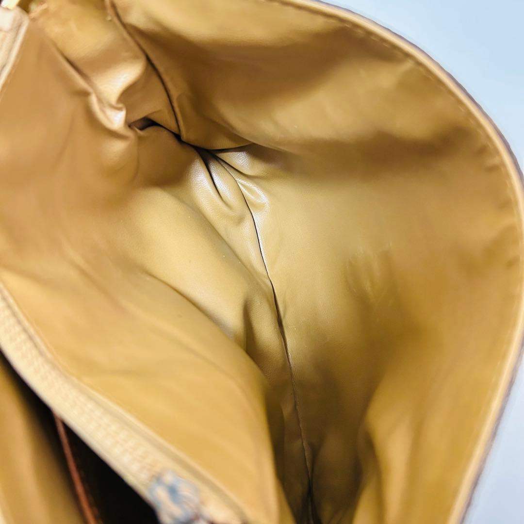 CELINE セリーヌ マカダム柄PVC×レザー クロスボディ ショルダーバッグ