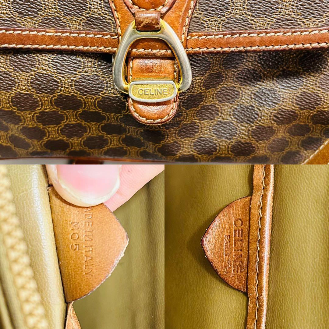 CELINE セリーヌ マカダム柄PVC×レザー クロスボディ ショルダーバッグ