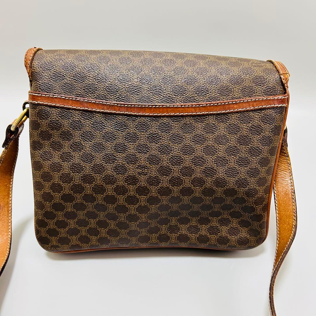 CELINE セリーヌ マカダム柄PVC×レザー クロスボディ ショルダーバッグ