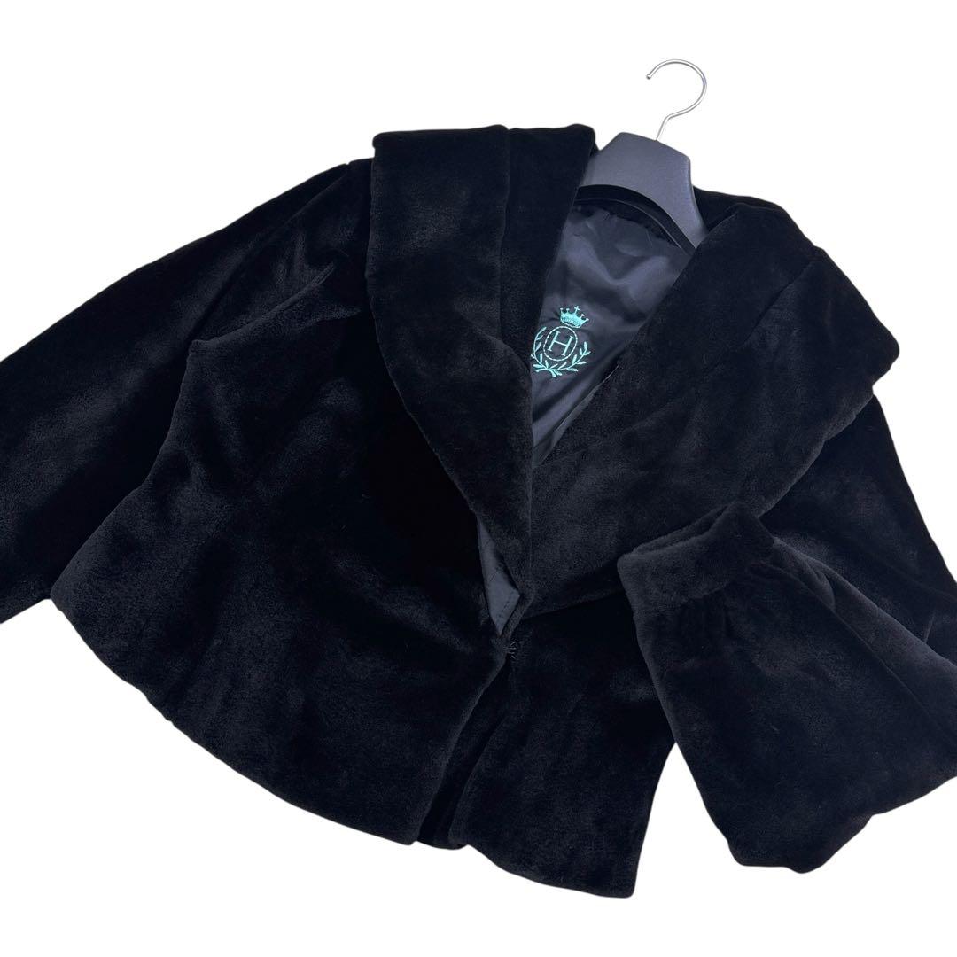 美品 SAGA MINK クロップド ショートコート レディース リアルファー