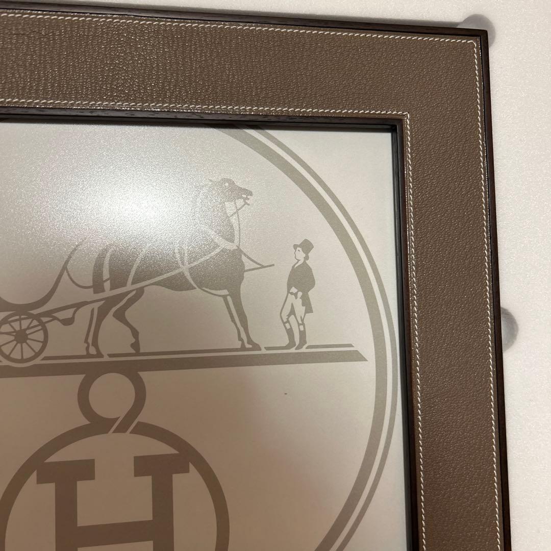 エルメス　フォトフレーム　プレイヤード　GM マホガニー　ベージュ　写真立て