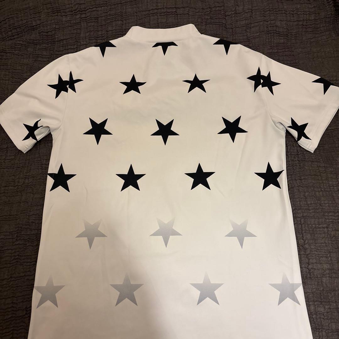 V12 星柄 半袖ポロシャツ ホワイト ゴルフウェア