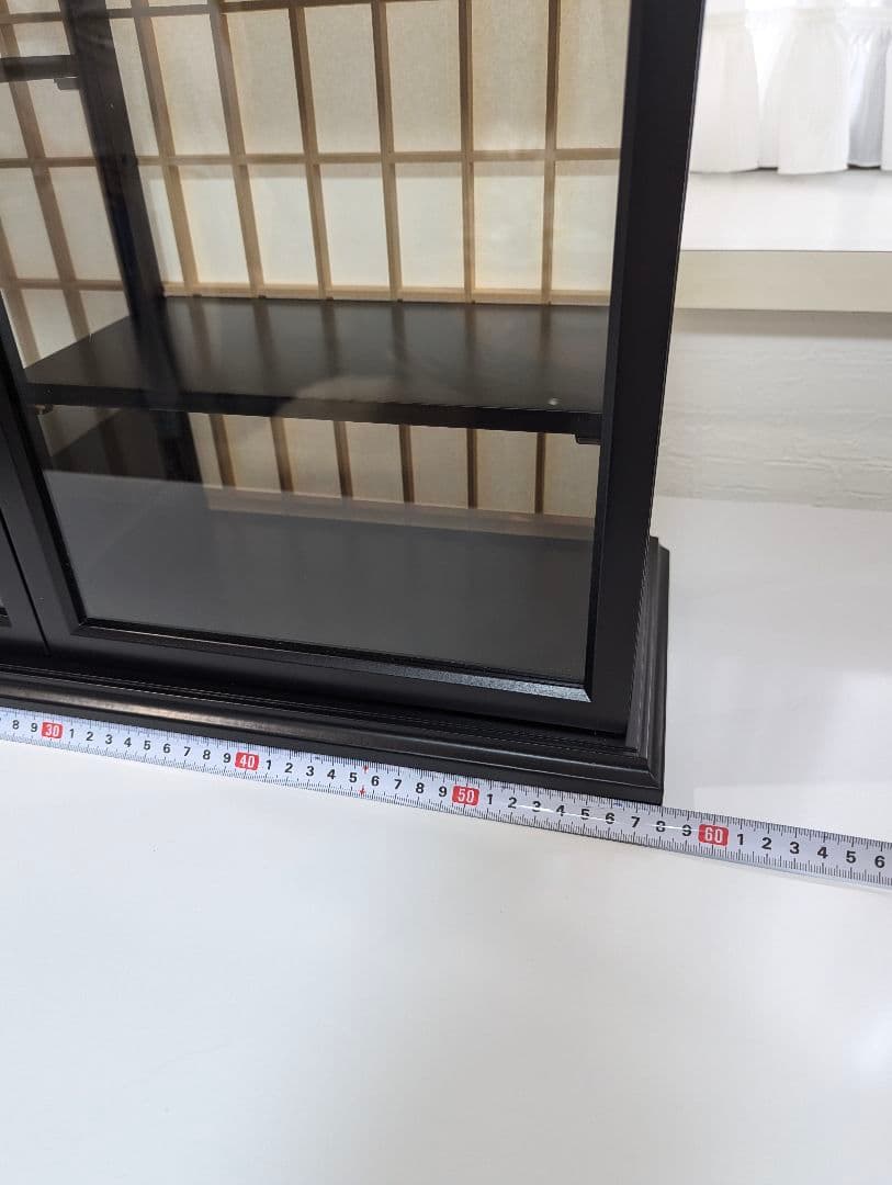 【新品】ガラス扉付きコレクションケース　可動棚付き　煎茶茶碗　飾り棚 　組立式