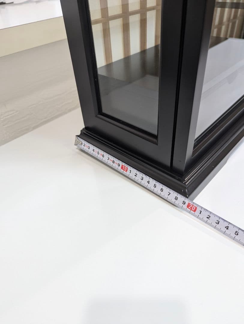 【新品】ガラス扉付きコレクションケース　可動棚付き　煎茶茶碗　飾り棚 　組立式