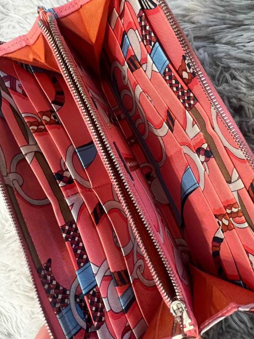 ピンク 長財布 多色模様