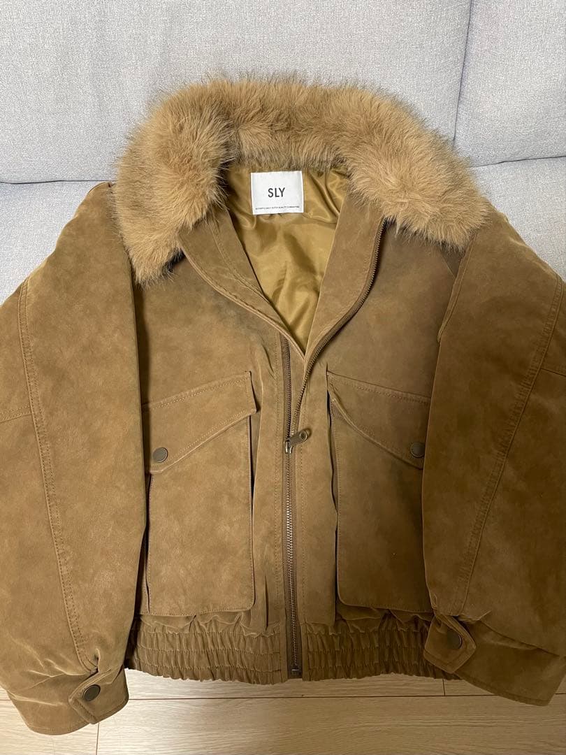 SLY WASHED PUFFER ブルゾン ベージュ