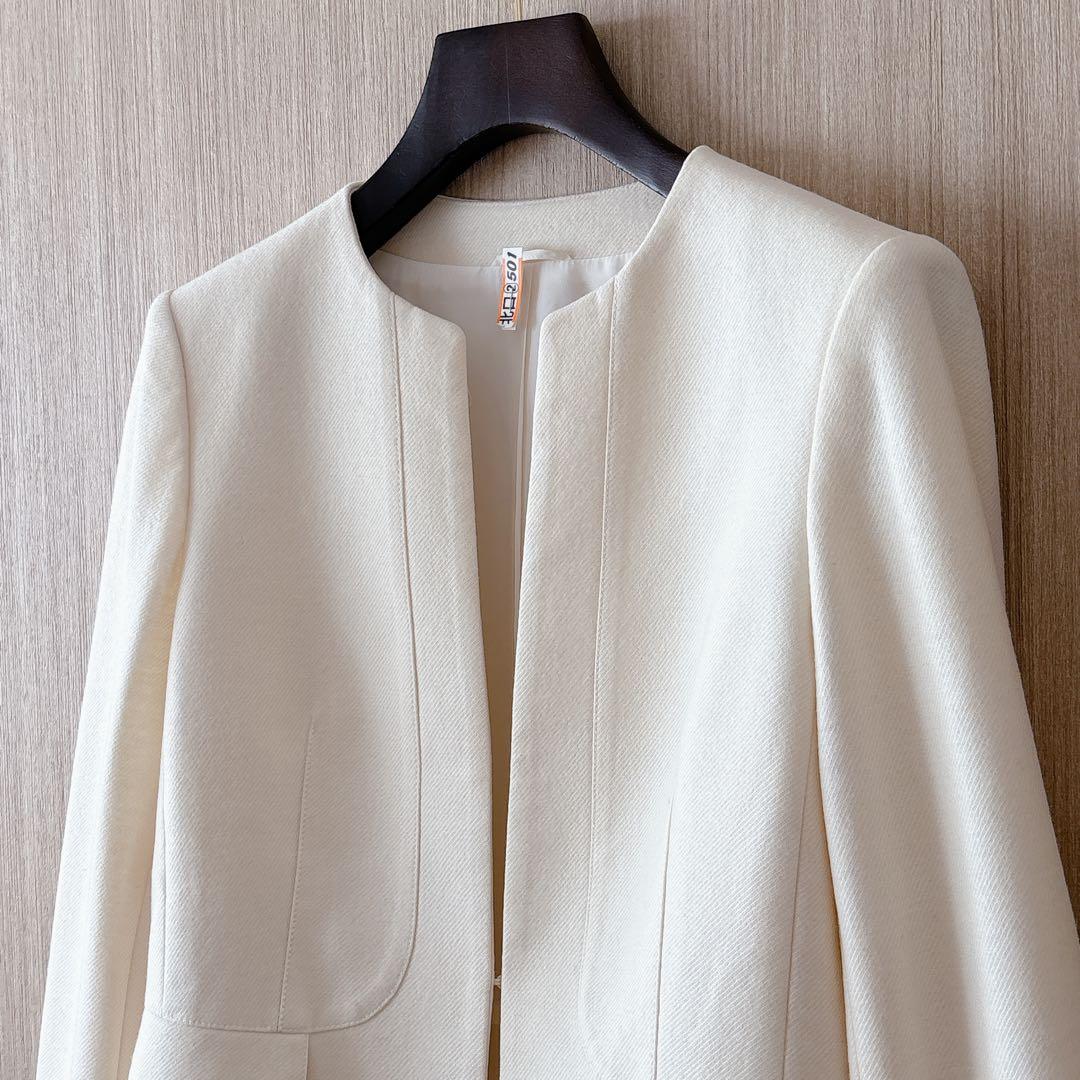 【1301】アナイ　ウールカルゼクルー　ジャケット　クリーム　38