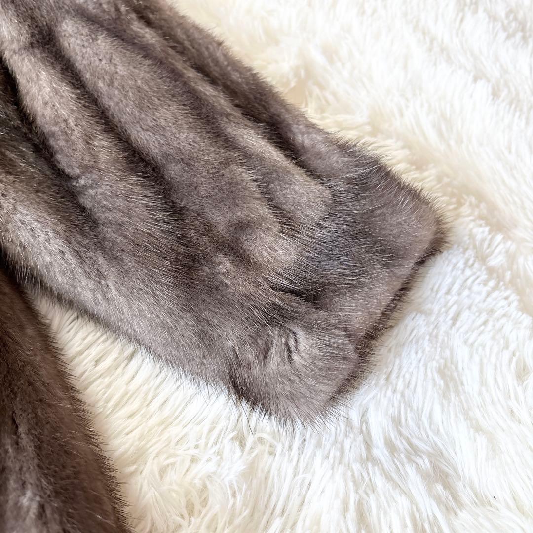 ☆美品☆アメリカンレジェンド ブルーアイリスミンク 毛皮 リアルファー 裏地花柄