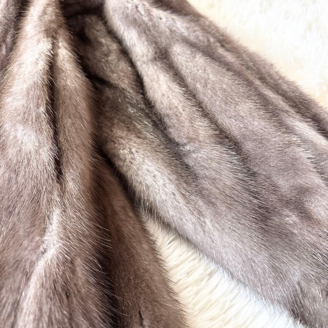 ☆美品☆アメリカンレジェンド ブルーアイリスミンク 毛皮 リアルファー 裏地花柄