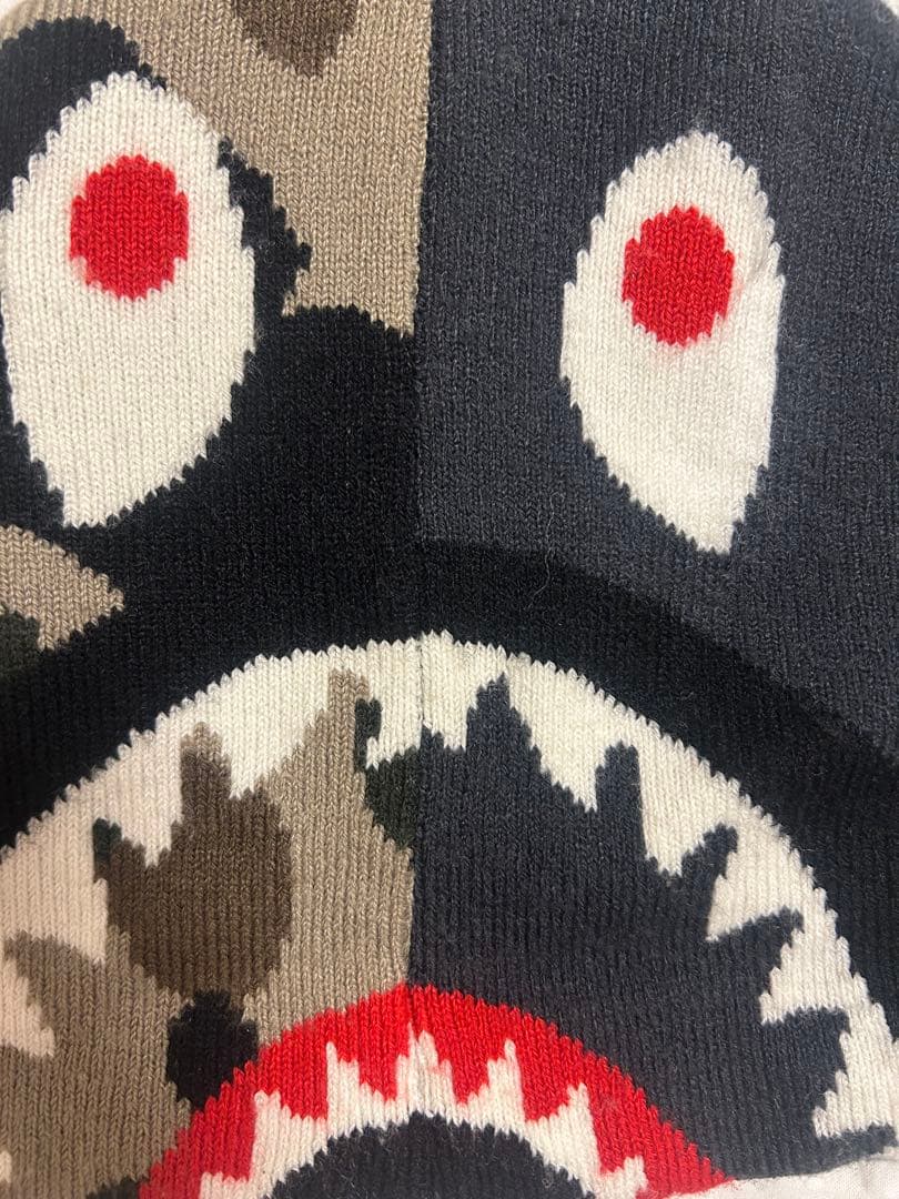 A BATHING APE シャーク ニット帽 ビーニー 正規品 美品