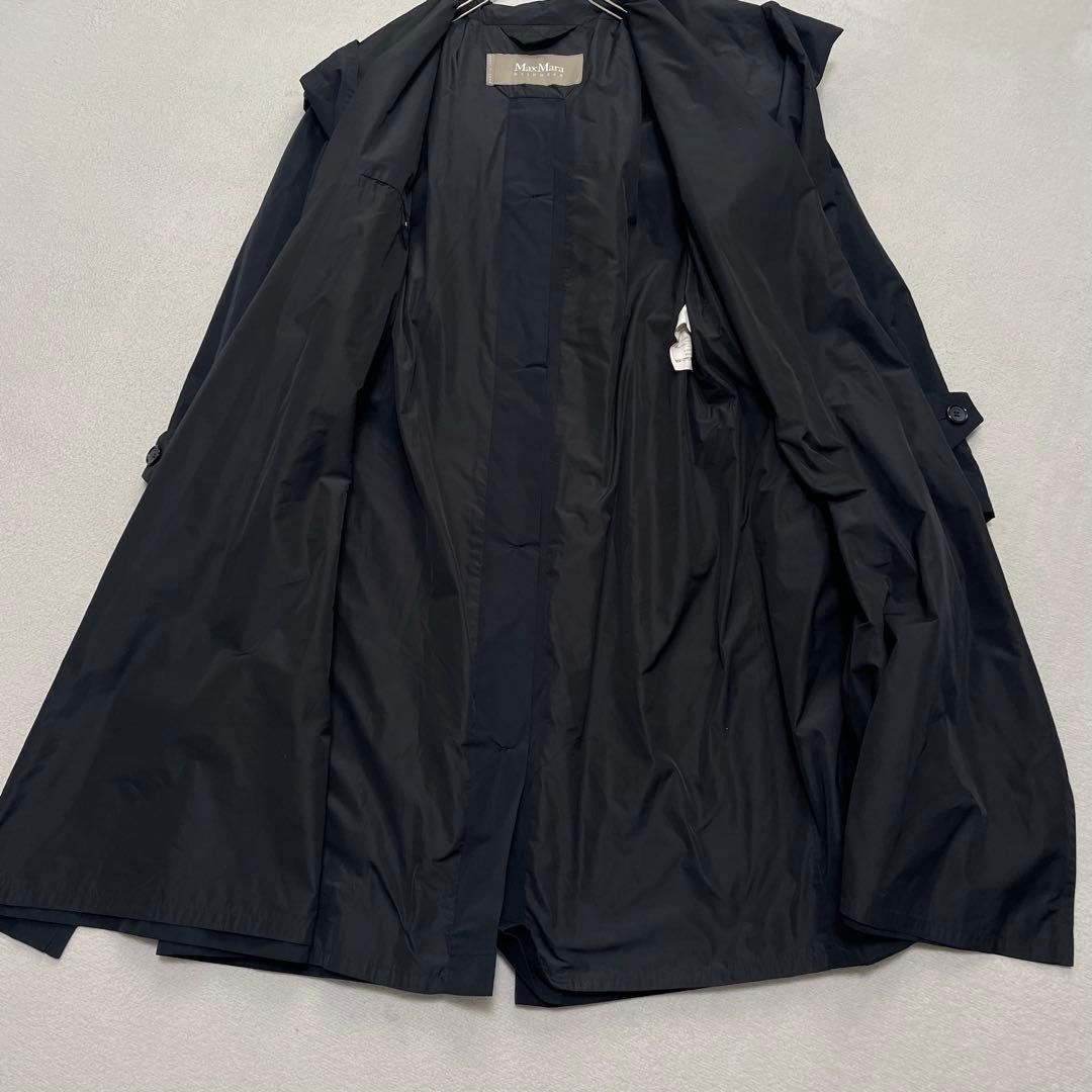 マックスマーラ フーデッドコート ベルテッド 36 レインウェア ビッグカラー