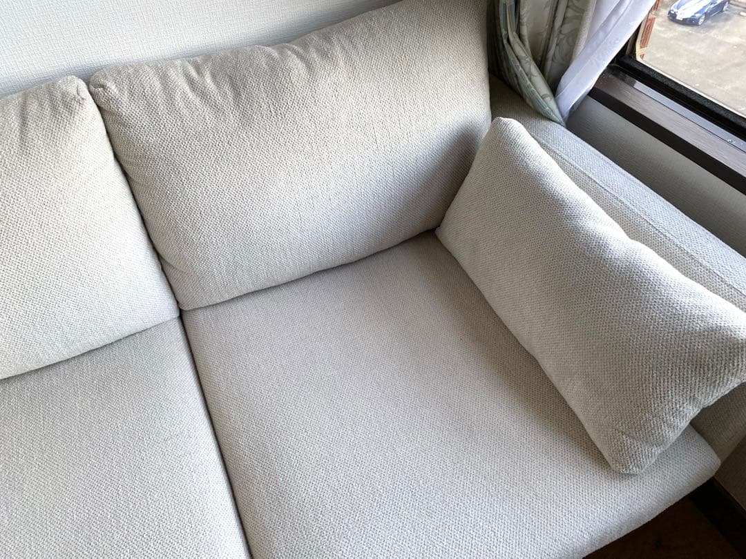 2人掛けソファー コンパクト　ファブリックソファー 布張り 洗える カバーリング