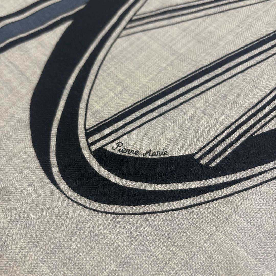 エルメス　カレジェアン　四輪馬車の車輪バンダナ　カシシル　カシミアシルク　140