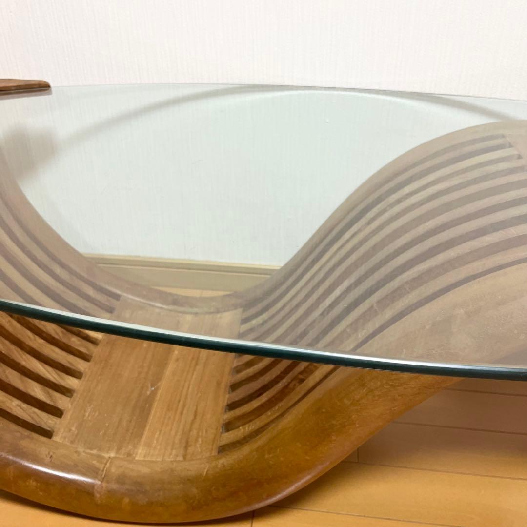 THE CONRAN SHOP ガラスローテーブル ヴィンテージ 木製フレーム