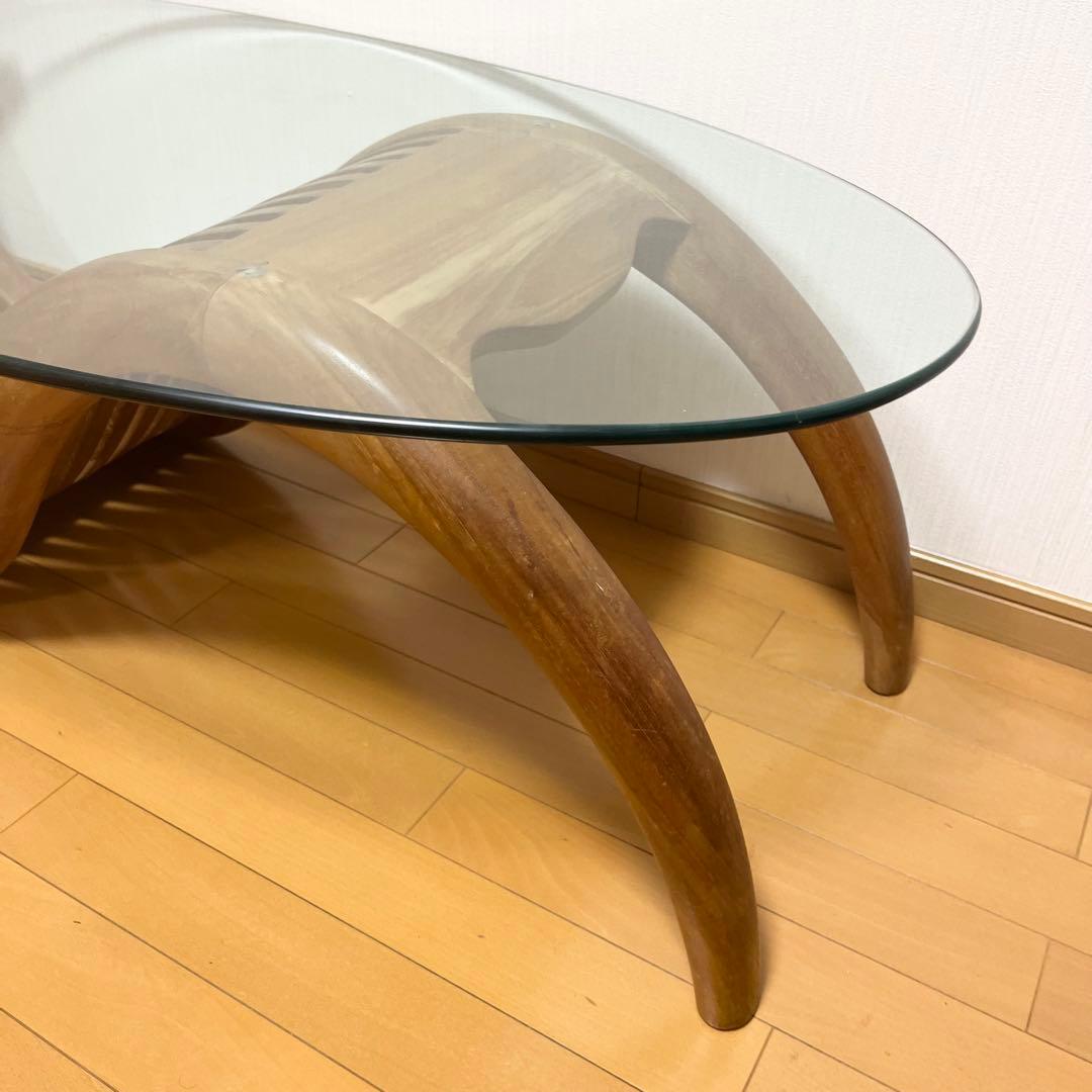 THE CONRAN SHOP ガラスローテーブル ヴィンテージ 木製フレーム