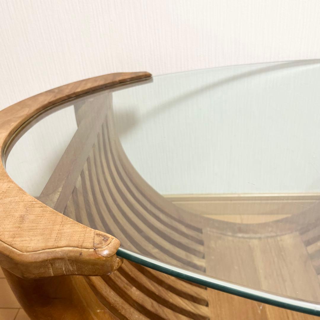 THE CONRAN SHOP ガラスローテーブル ヴィンテージ 木製フレーム